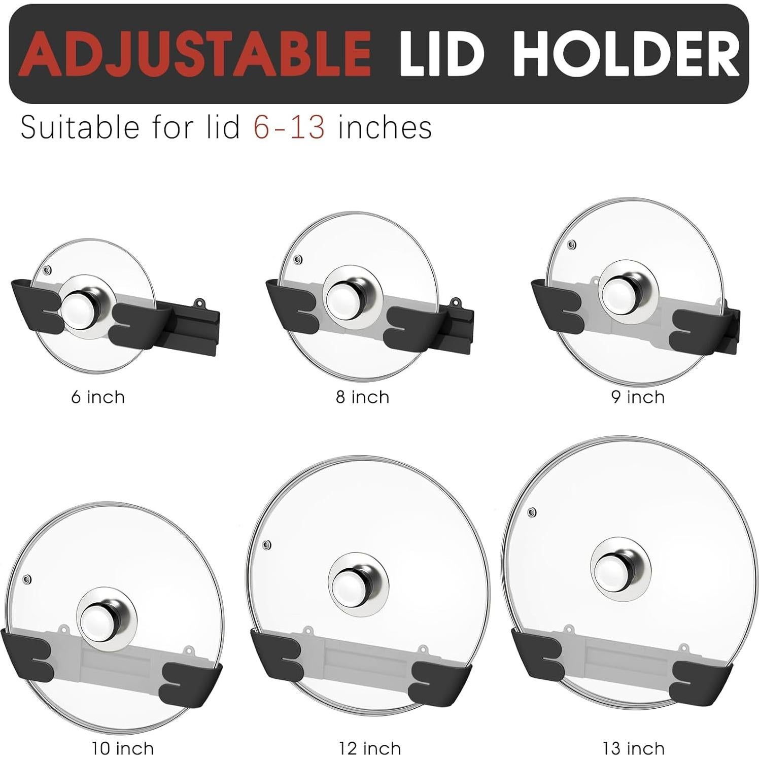 Organizador de Tapas de Olla Ajustable Gosuny - Paquete de 6