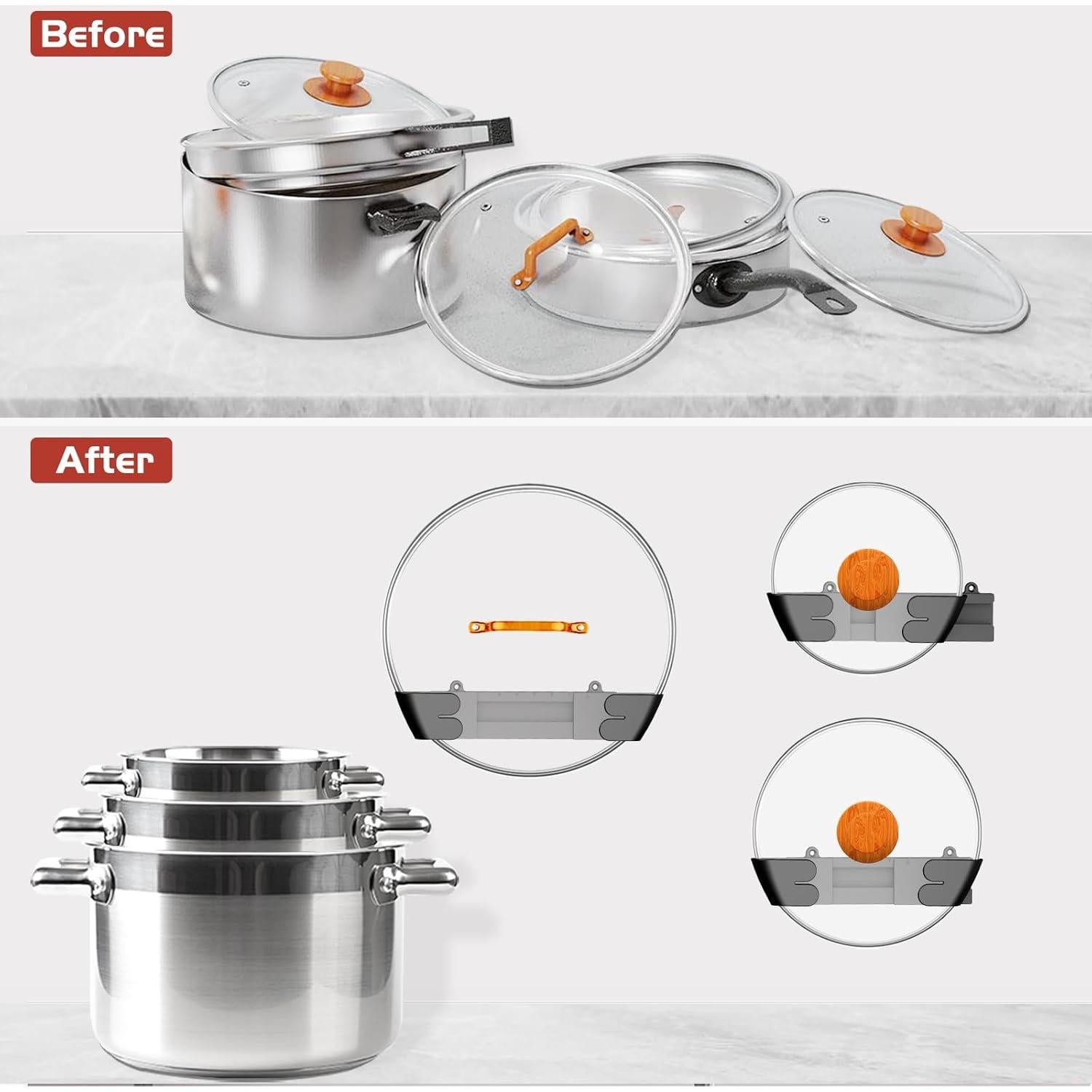 Organizador de Tapas de Olla Ajustable Gosuny - Paquete de 6