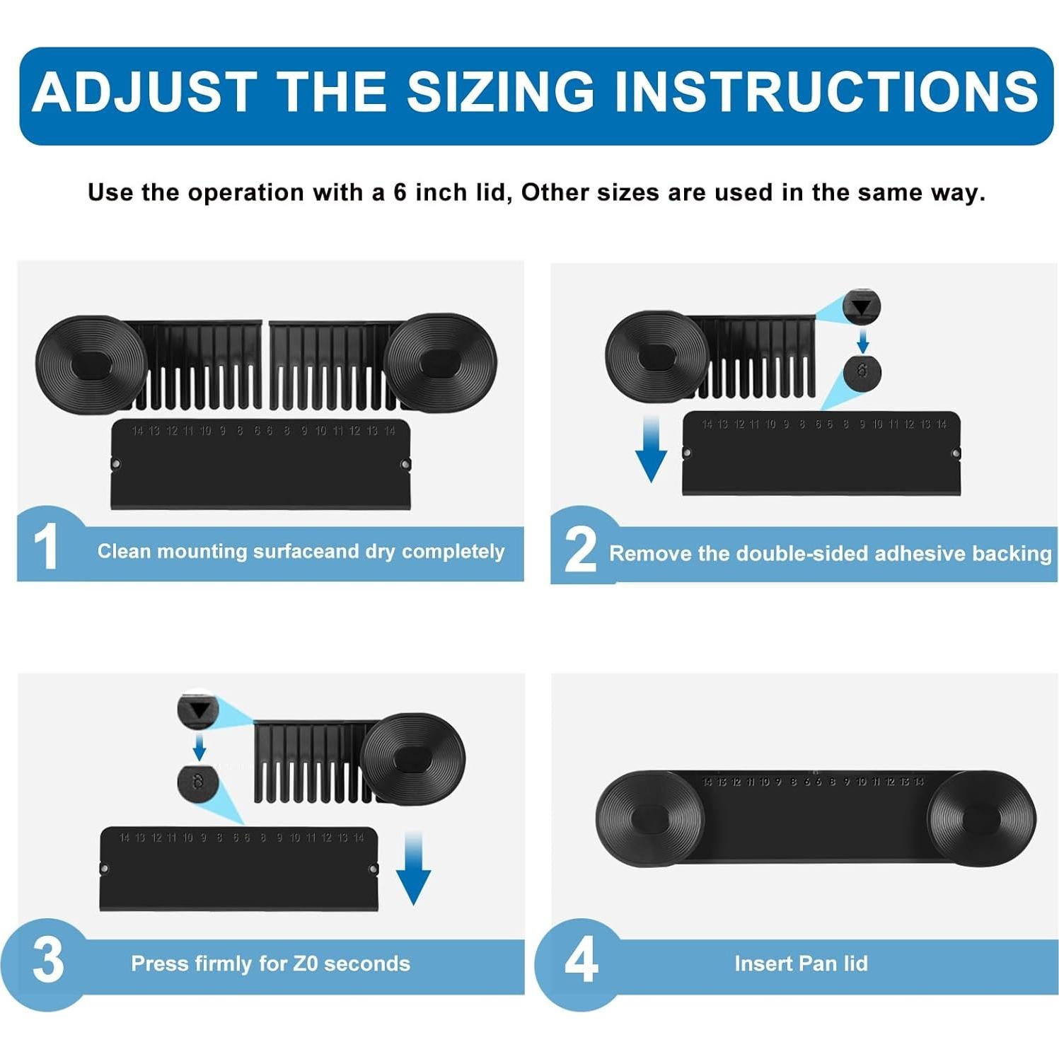 Soporte Ajustable para Tapas de Olla YONGAIJIA Negro 4 Piezas