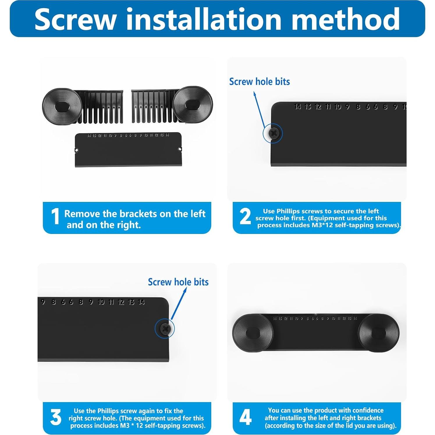 Soporte Ajustable para Tapas de Olla YONGAIJIA Negro 4 Piezas