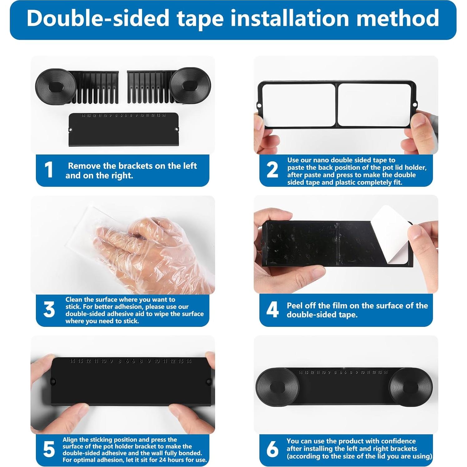 Soporte Ajustable para Tapas de Olla YONGAIJIA Negro 4 Piezas