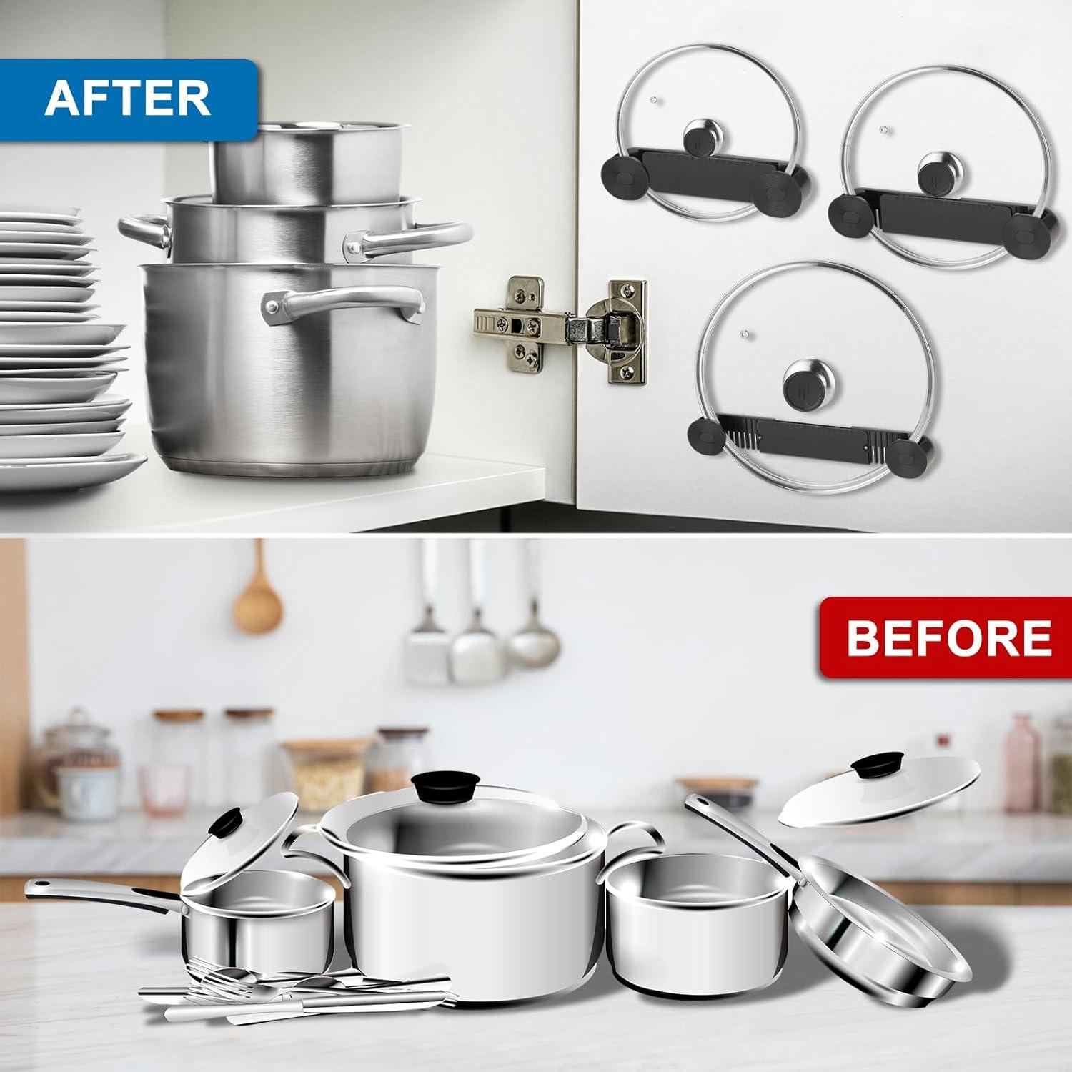 Soporte Ajustable para Tapas de Olla YONGAIJIA Negro 4 Piezas