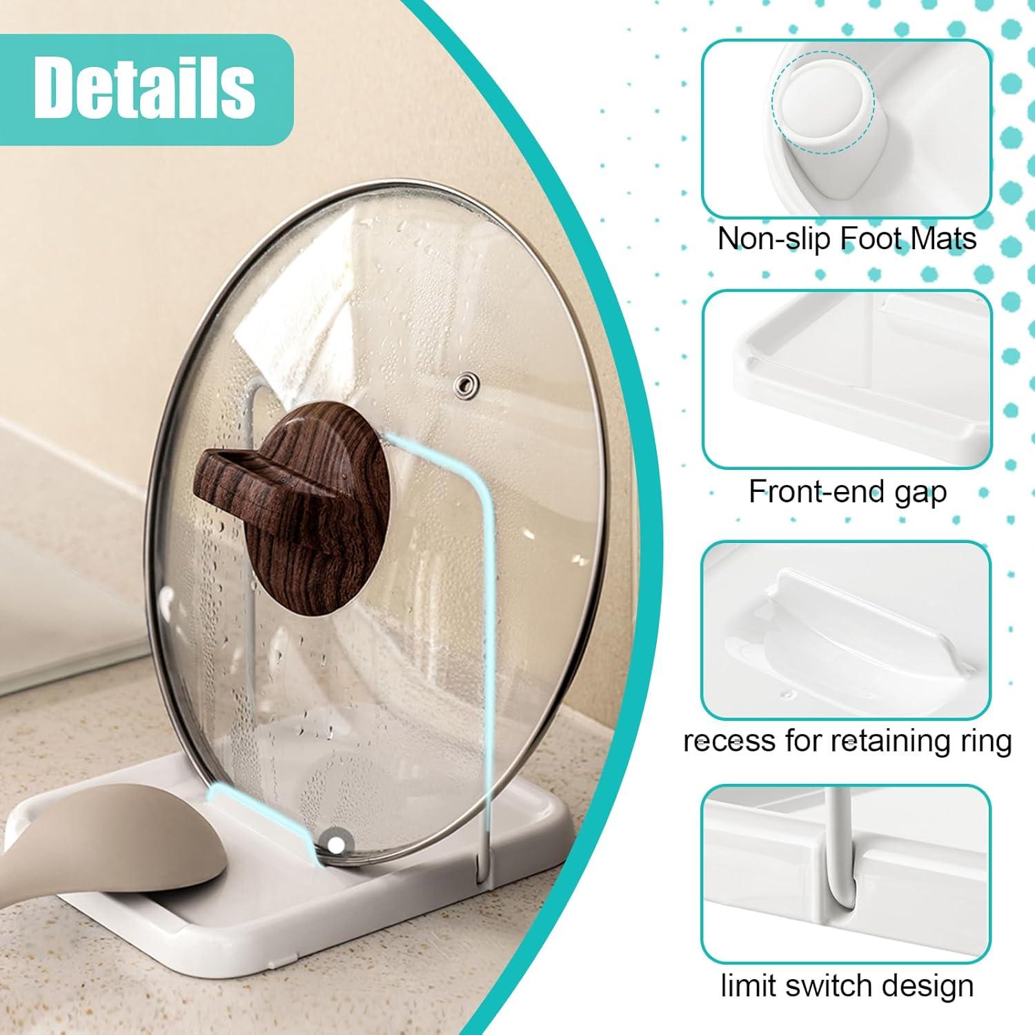 Soporte Plegable para Tapas de Olla Genérico - Antideslizante, 21.8x15.7cm