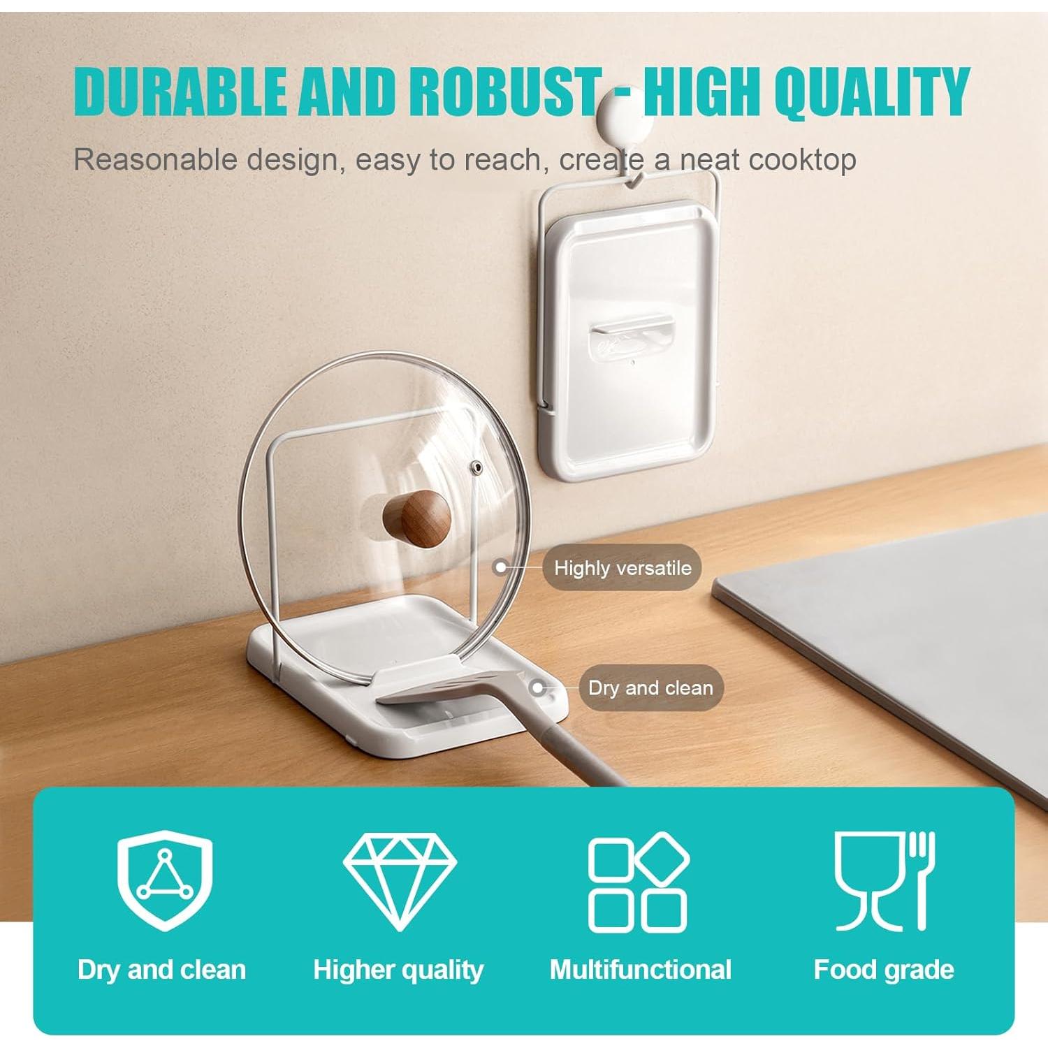 Soporte Plegable para Tapas de Olla Genérico - Antideslizante, 21.8x15.7cm