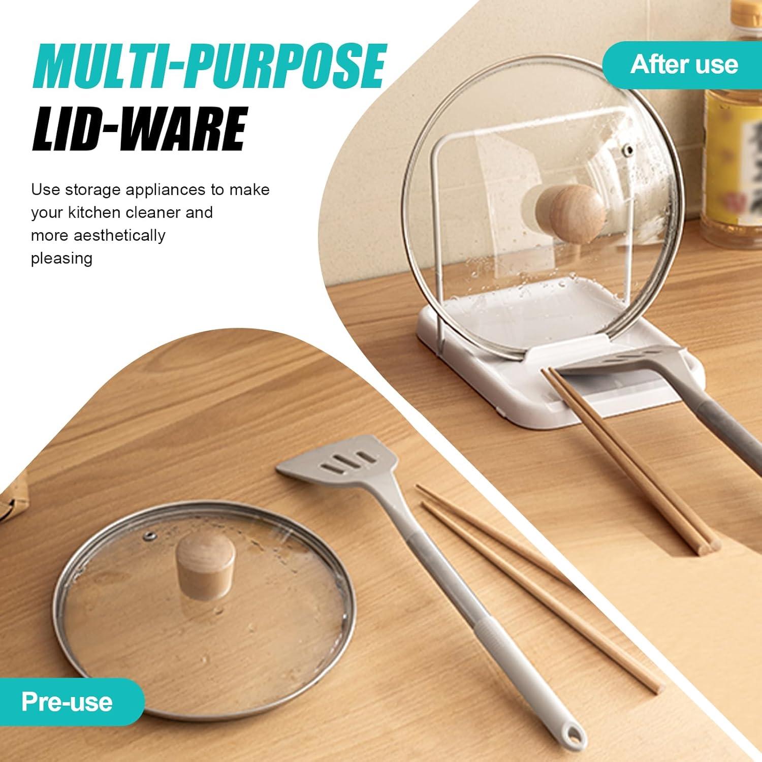 Soporte Plegable para Tapas de Olla Genérico - Antideslizante, 21.8x15.7cm