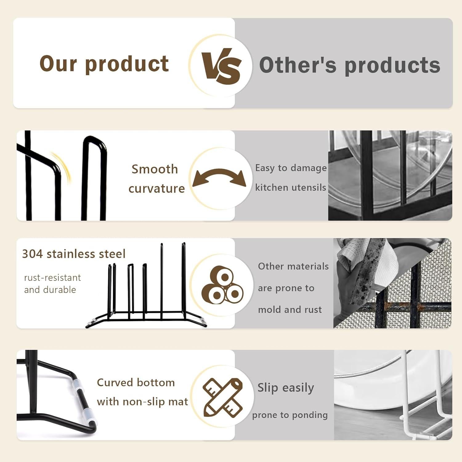 Soporte para Tablas de Cortar DorineRack Acero Inoxidable Negro