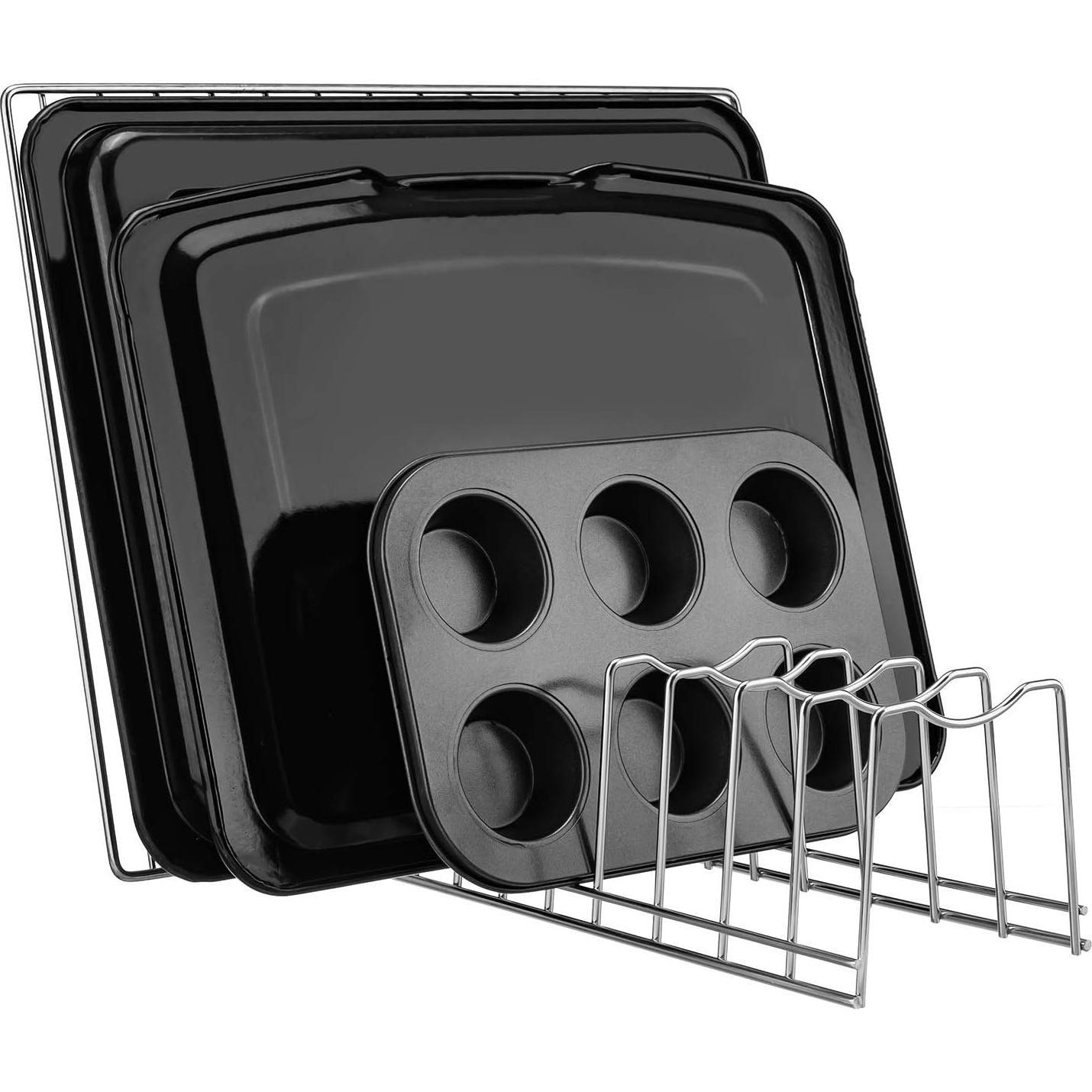 Organizador de tapas de olla Y.Z.Bros acero inoxidable 9 ranuras