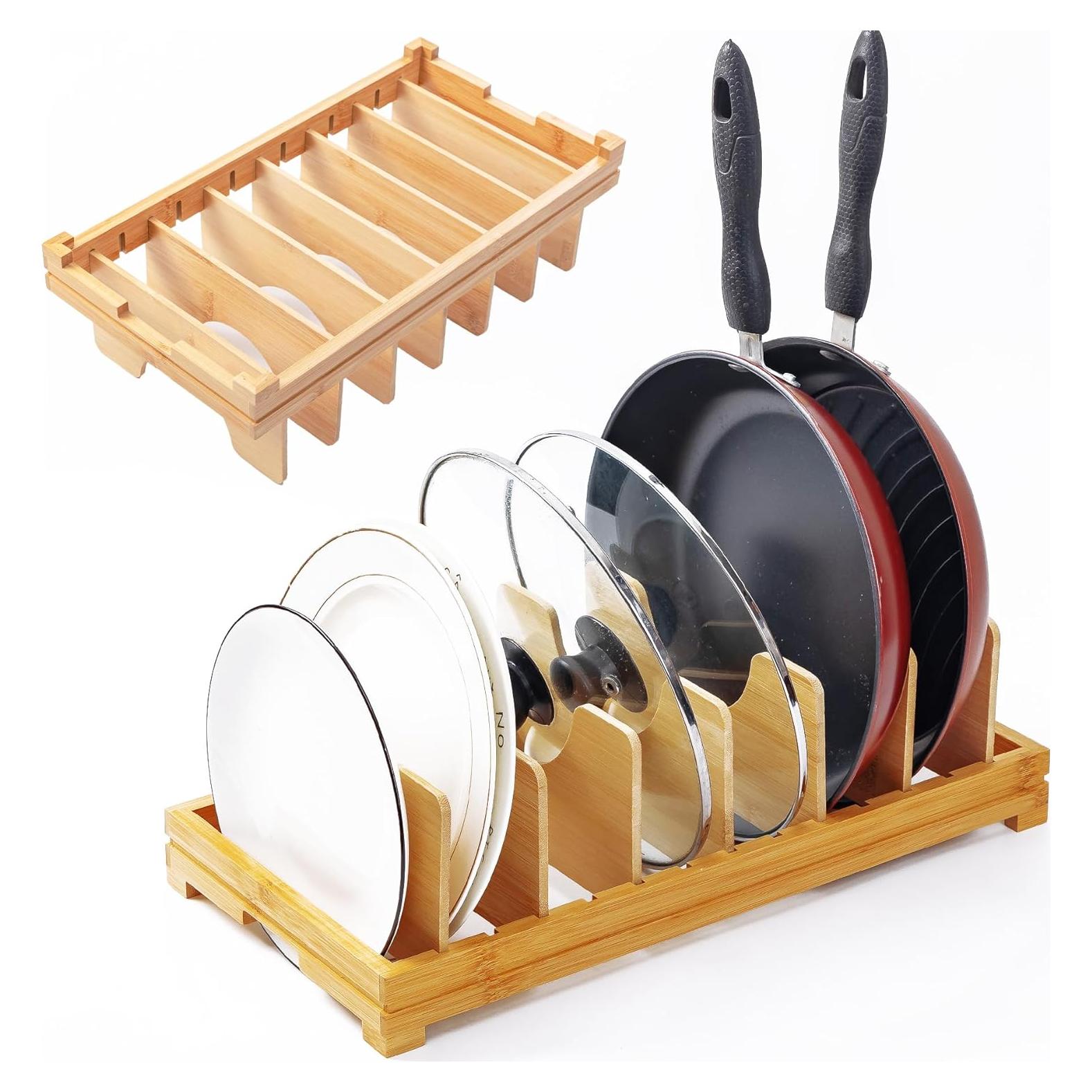 Organizador de Tapas de Ollas ESEHGS de Bambú 39x20x12 cm