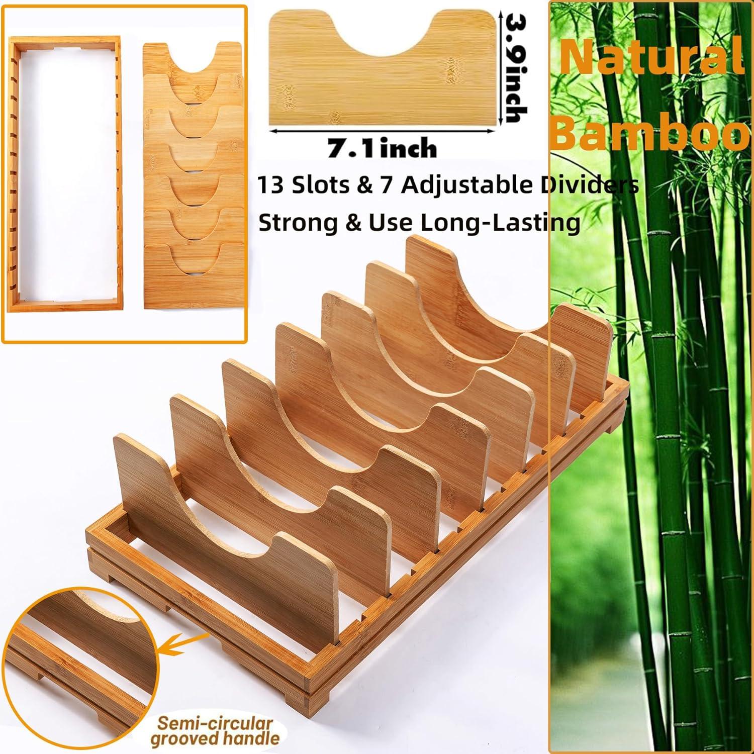 Organizador de Tapas de Ollas ESEHGS de Bambú 39x20x12 cm