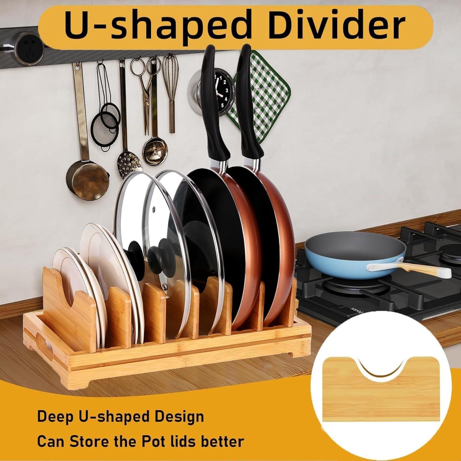 Organizador de Tapas de Ollas ESEHGS de Bambú 39x20x12 cm