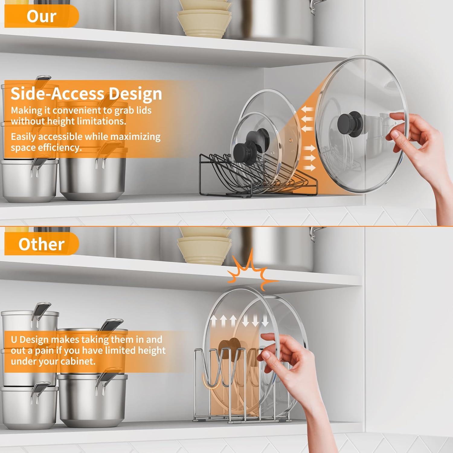 Organizador de Tapas de Olla KORRTFID con Acceso Lateral