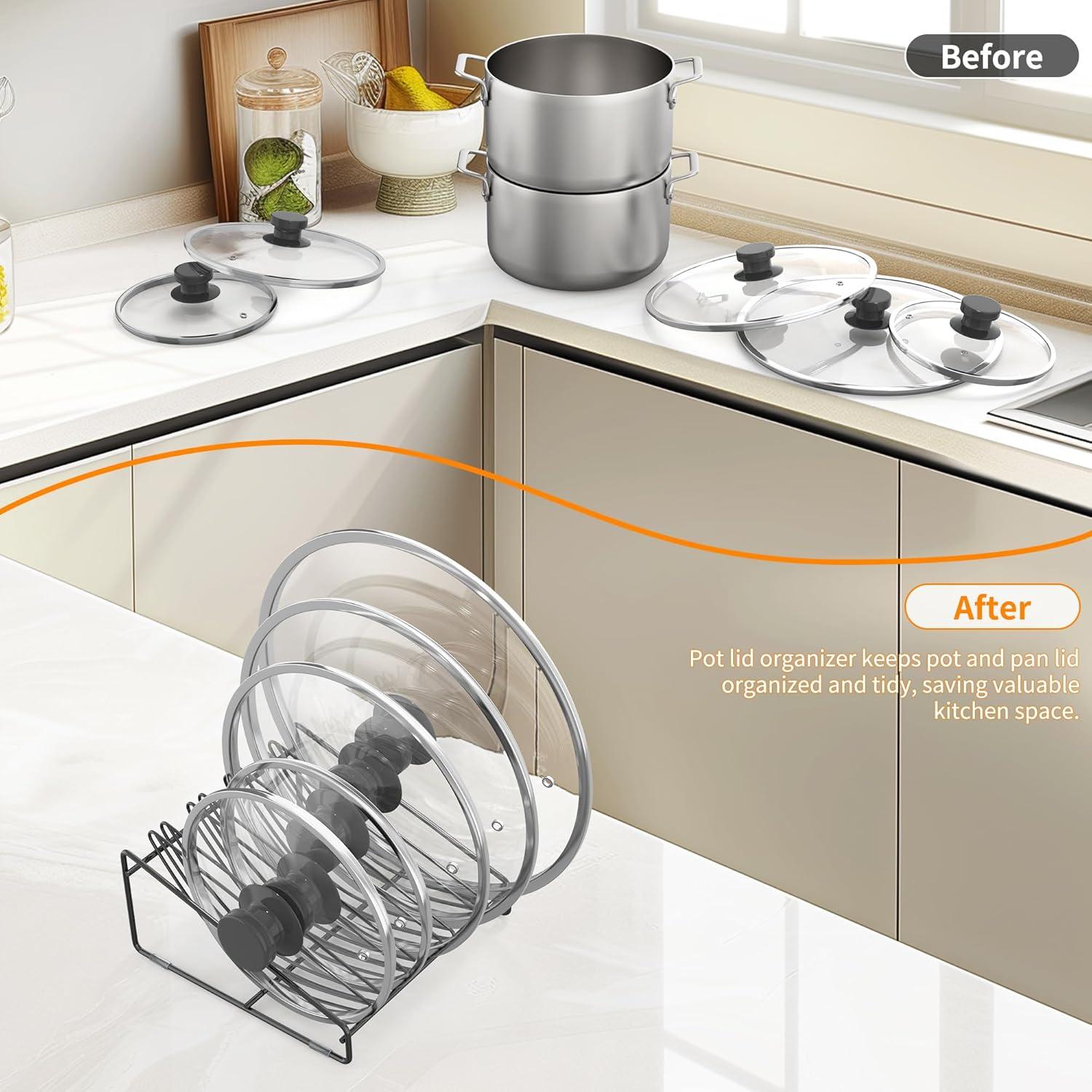 Organizador de Tapas de Olla KORRTFID con Acceso Lateral