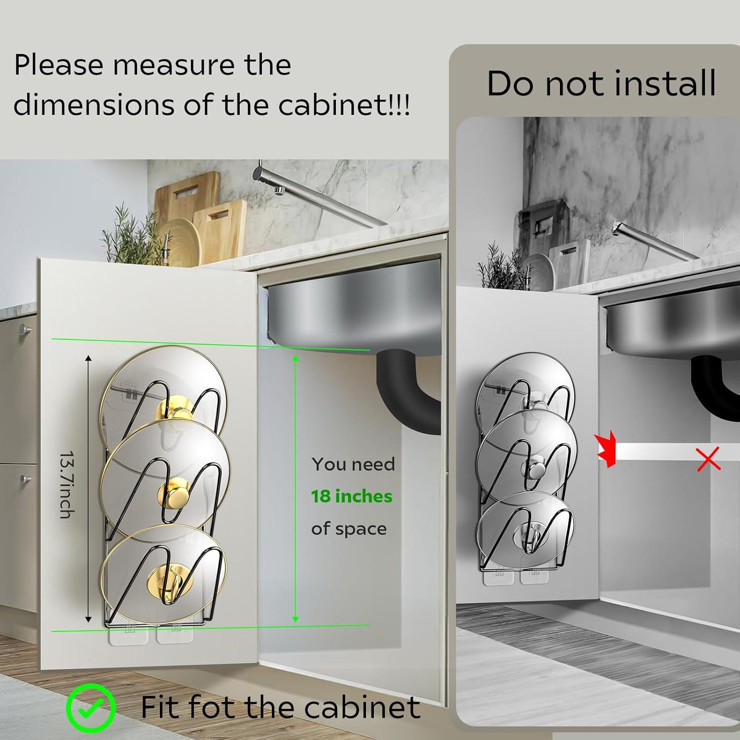 Organizador de Tapas de Olla Jusgem 2 Pack Negro 6 Niveles