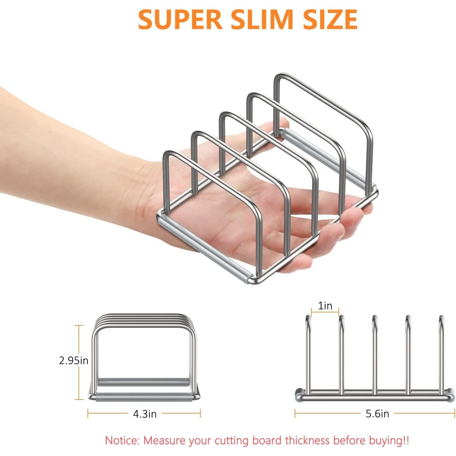 Soporte Organizador de Tablas de Cortar KORRTFID Acero Inoxidable