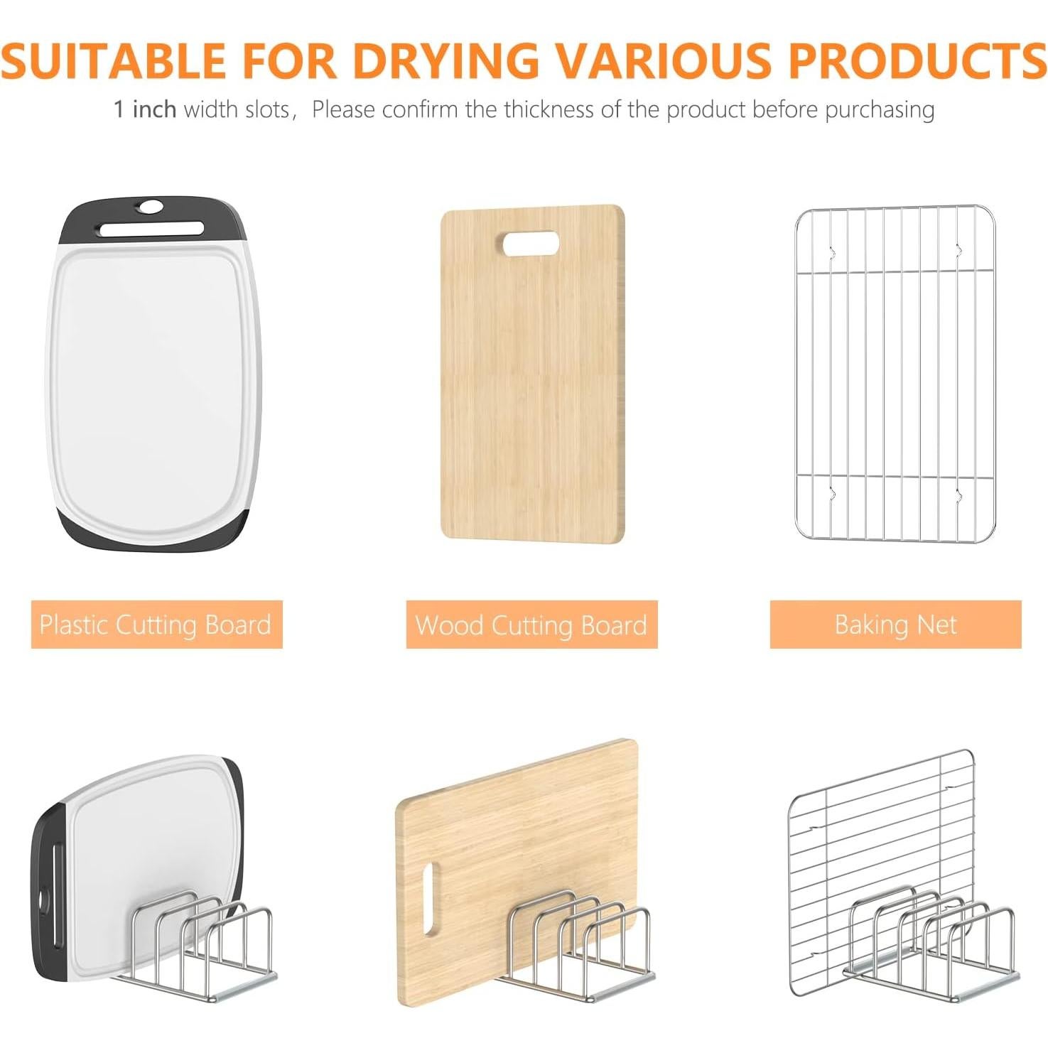 Soporte Organizador de Tablas de Cortar KORRTFID Acero Inoxidable