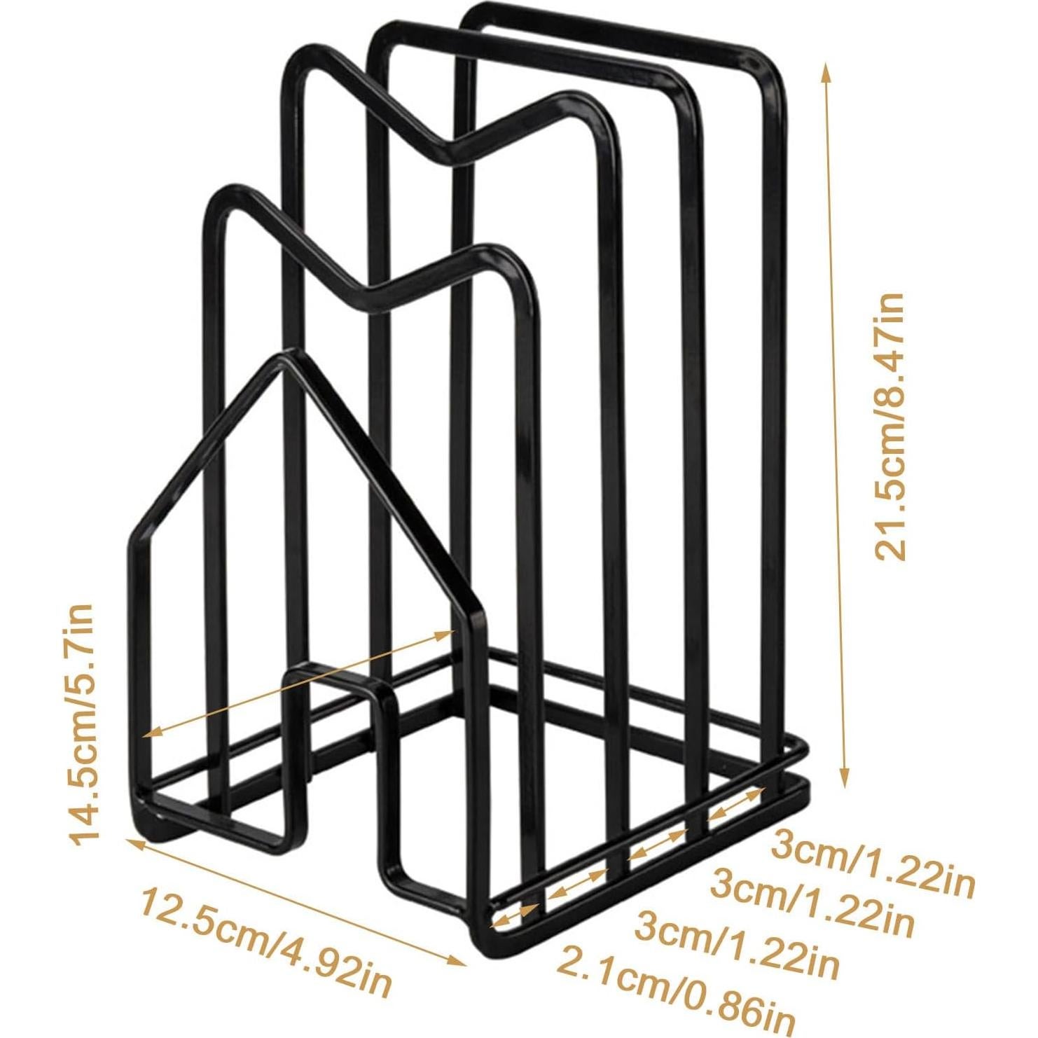 Soporte para Tabla de Cortar SUNFICON Acero Negro 12.5x14.5x21.5cm