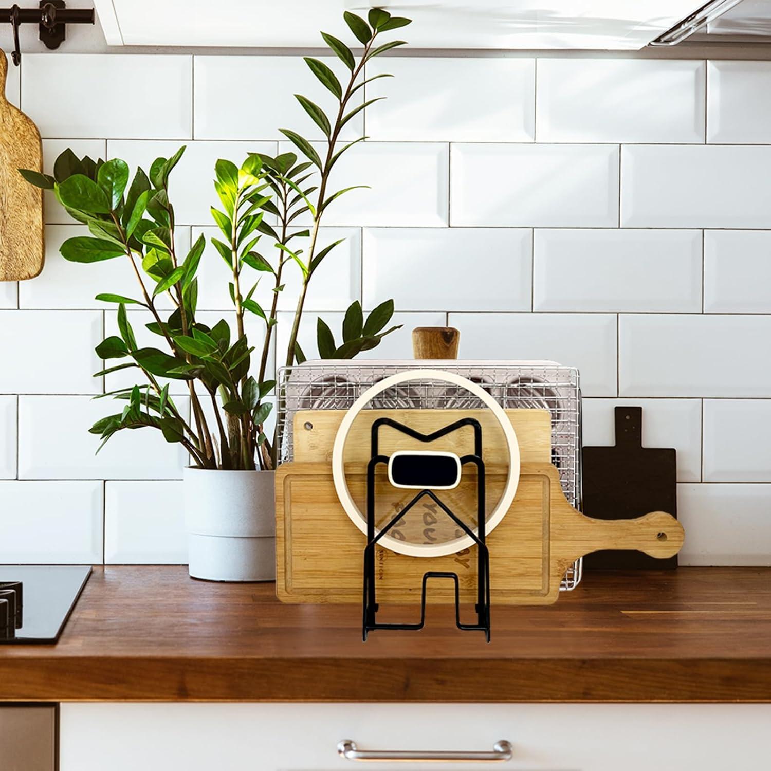 Soporte para Tabla de Cortar SUNFICON Acero Negro 12.5x14.5x21.5cm