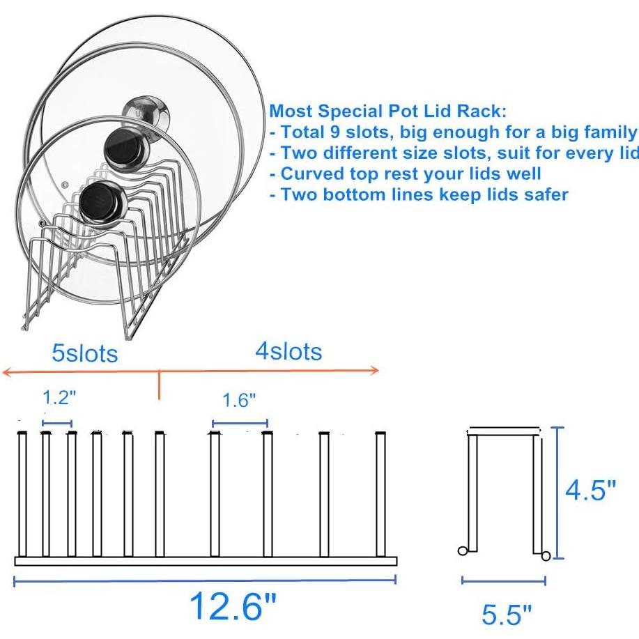 Organizador de tapas de olla Y.Z.Bros acero inoxidable 10.9x30.2 cm