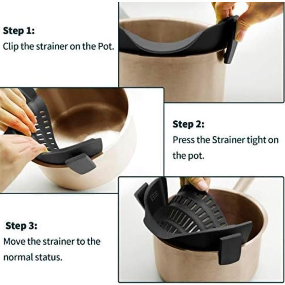 Colador de Silicona Clip-On Liboyixi para Ollas y Sartenes