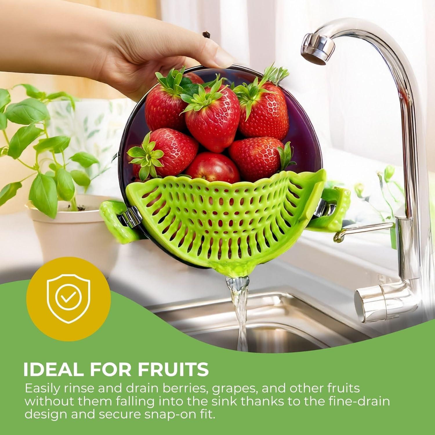 Colador de Silicona Compacto Performore | Clip-On Resistente al Calor