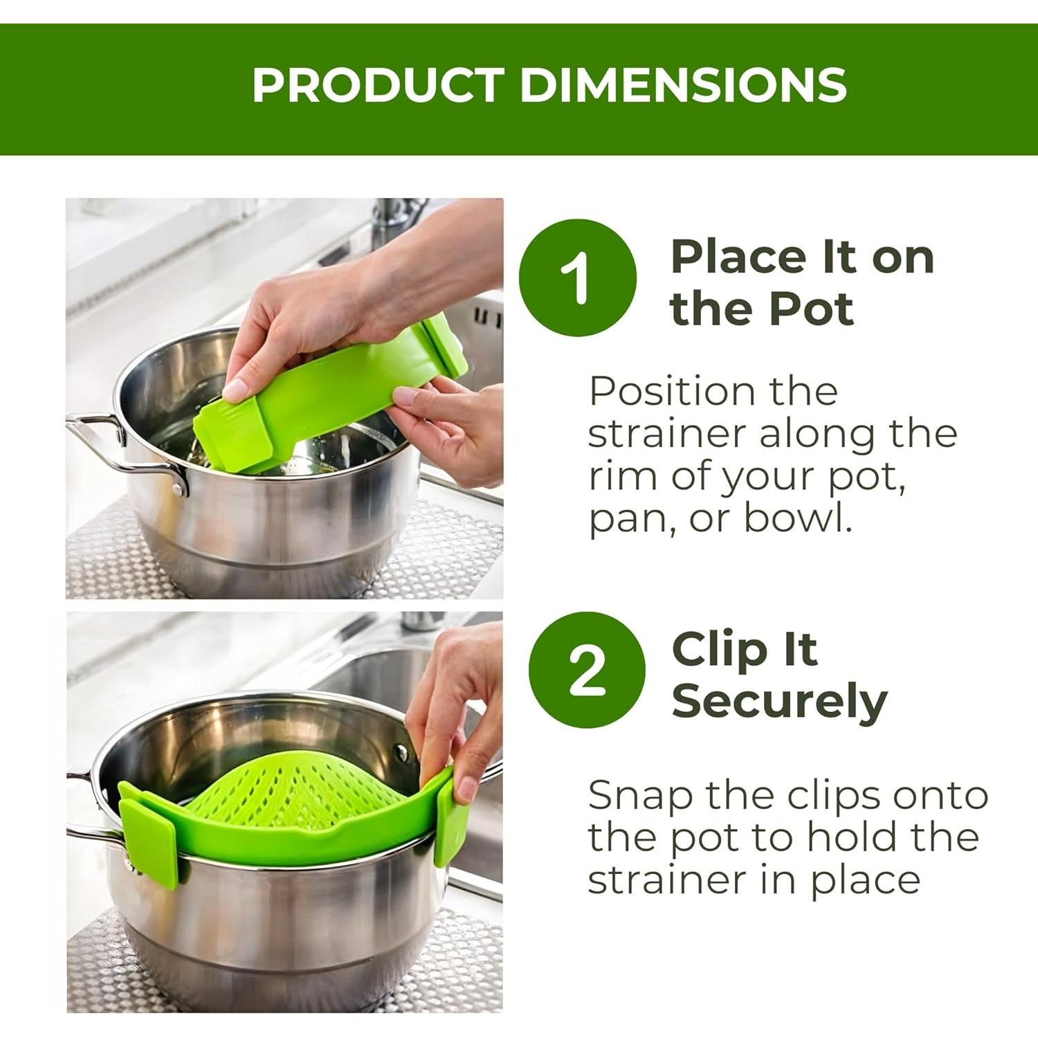 Colador de Silicona Compacto Performore | Clip-On Resistente al Calor