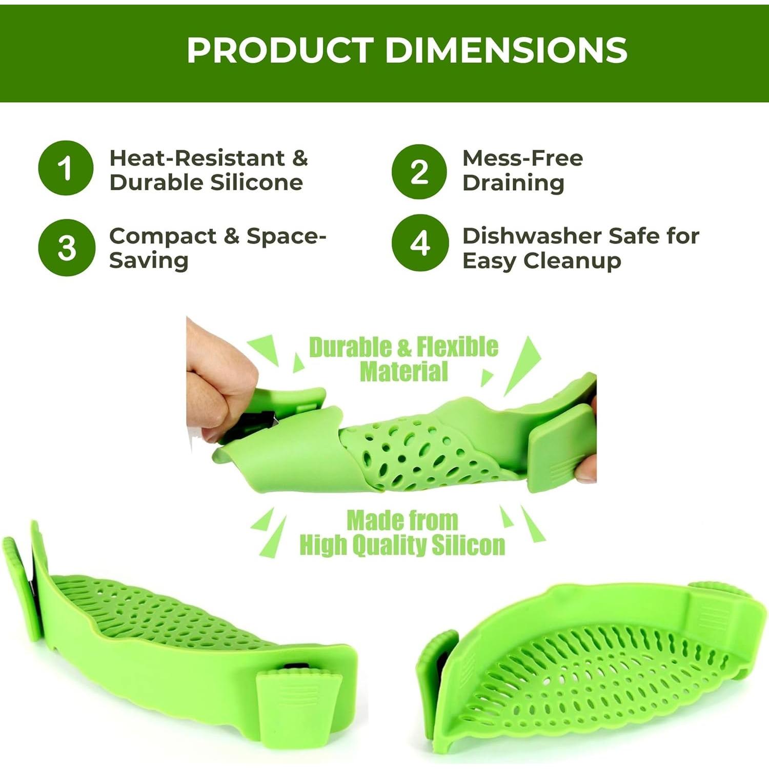 Colador de Silicona Compacto Performore | Clip-On Resistente al Calor