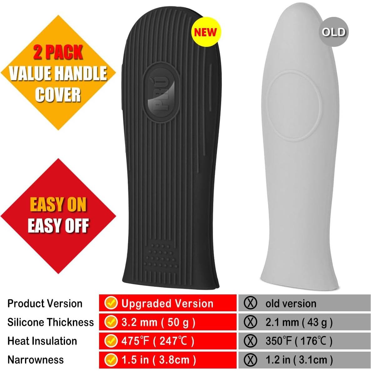 Cubiertas de Mango de Silicona Cbiumpro 2-Pack Resistente al Calor