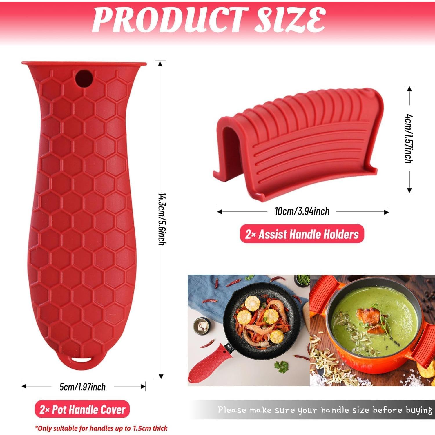 Paquete de 4 fundas de silicona Dazzhues para mangos de sartenes