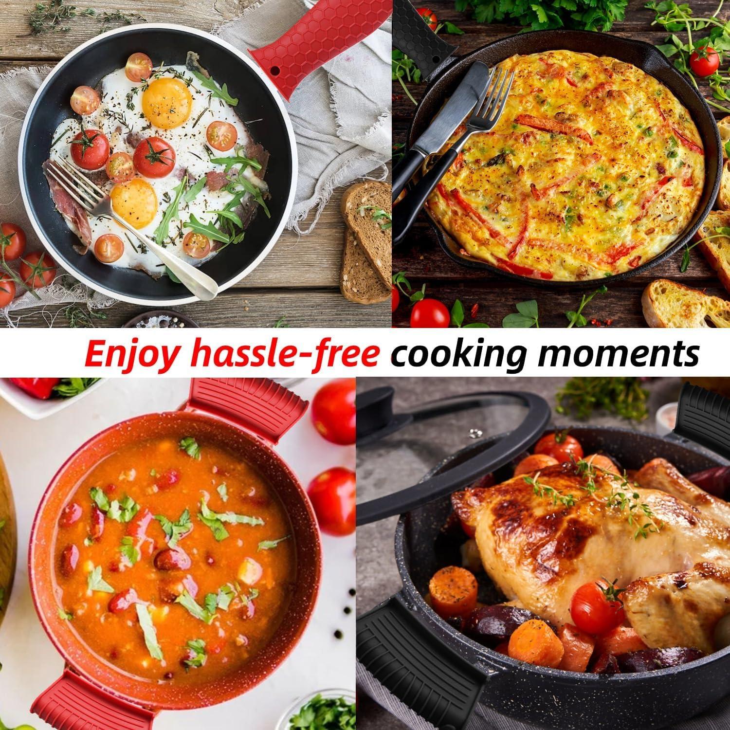 Paquete de 4 fundas de silicona Dazzhues para mangos de sartenes