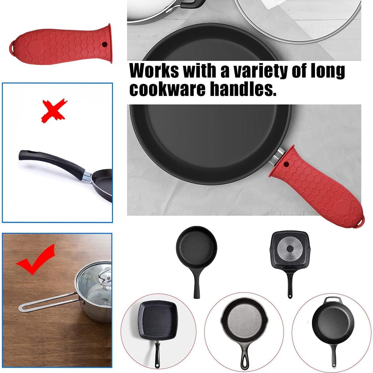 Funda de Mango de Silicona HZMM 3 Pack Antideslizante Rojo