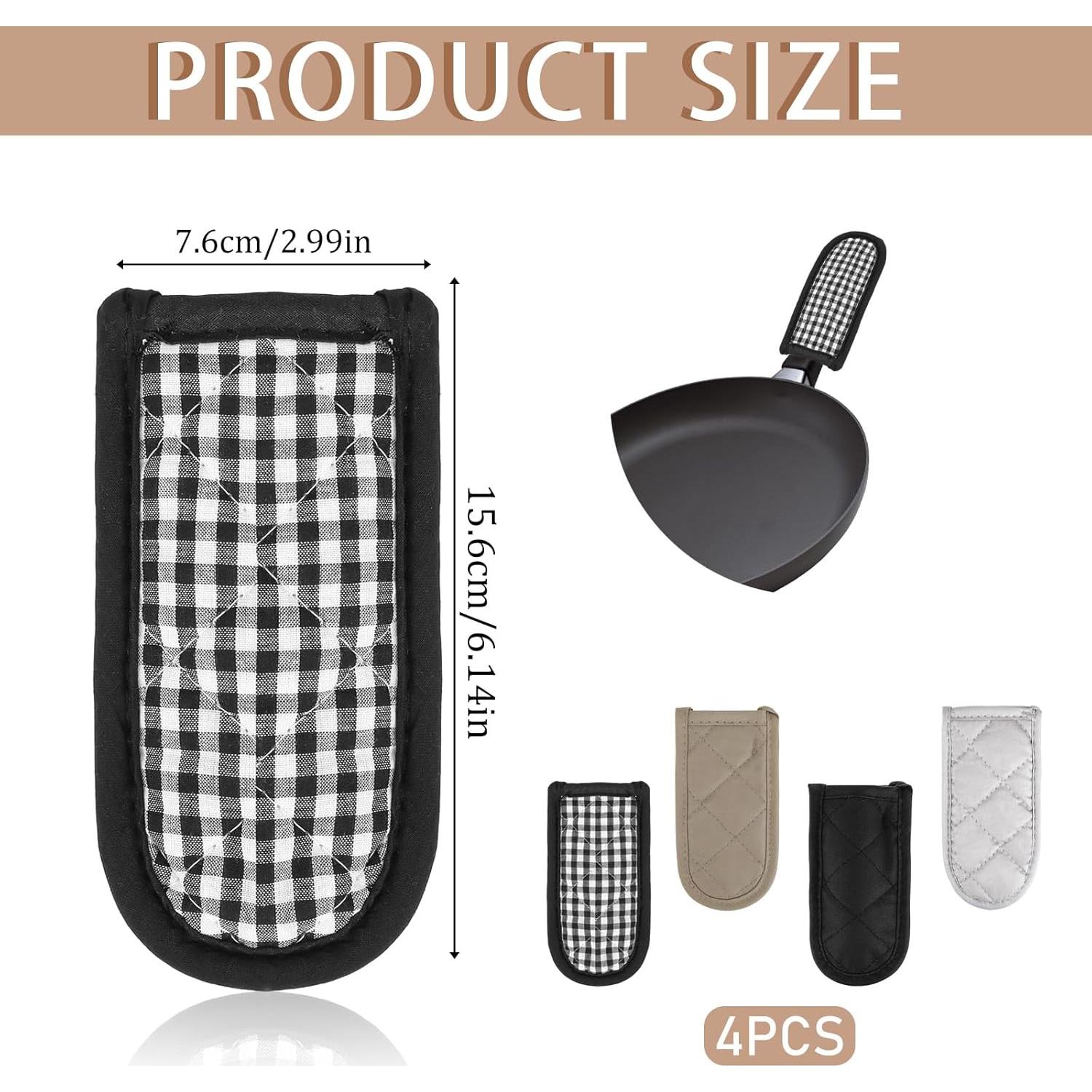 4 Fundas de Algodón para Mangos Resistentes al Calor Mozeat Lens