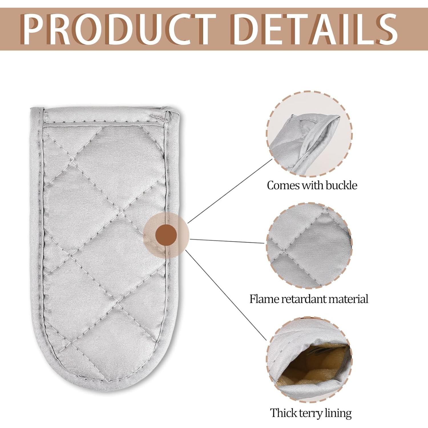 4 Fundas de Algodón para Mangos Resistentes al Calor Mozeat Lens