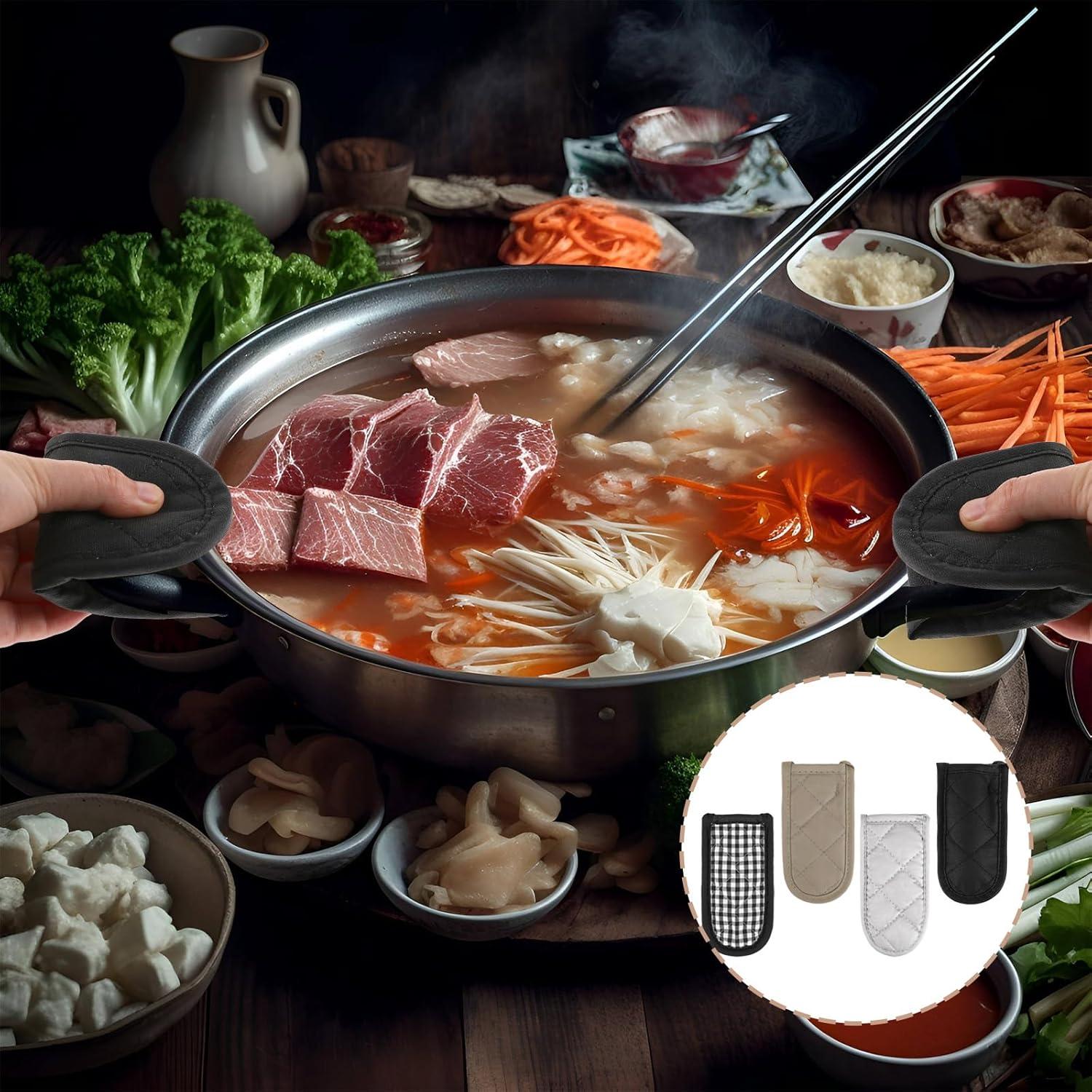 4 Fundas de Algodón para Mangos Resistentes al Calor Mozeat Lens