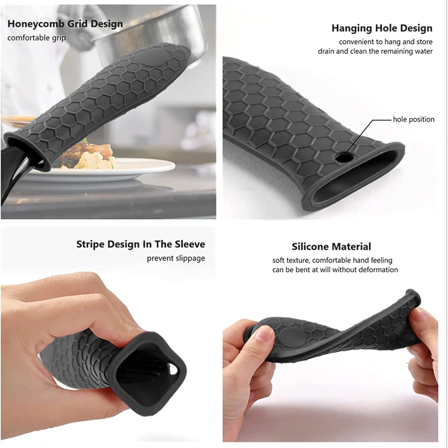 Paquete de 3 fundas de silicona Intatikoo para mangos calientes