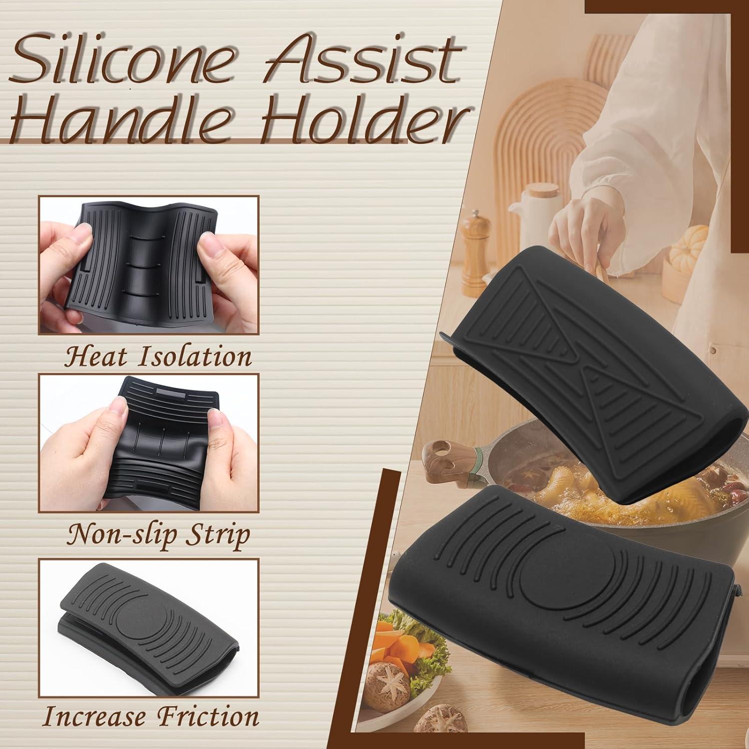 2 Fundas de Silicona Antideslizantes para Mangos de Olla Bonsicoky