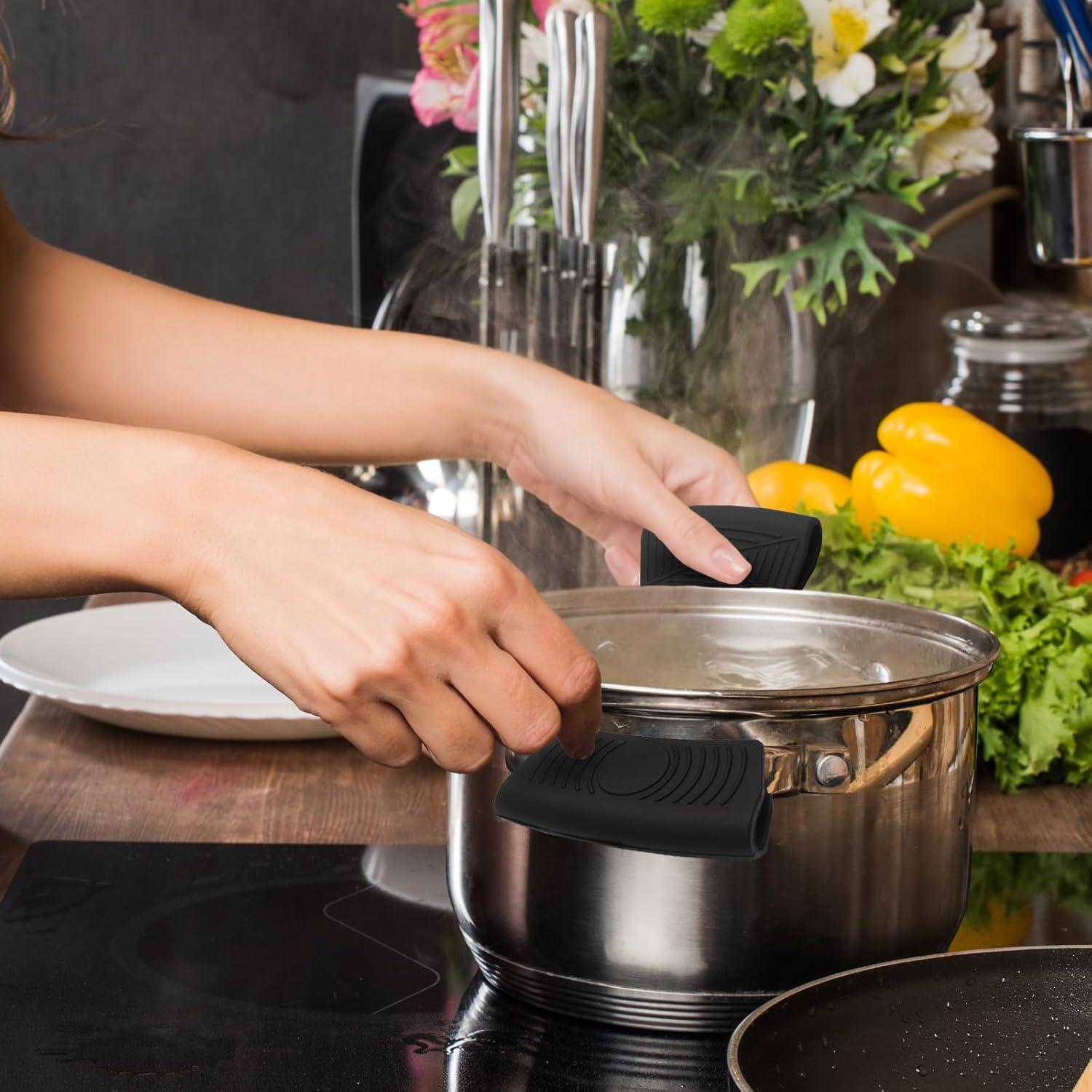 2 Fundas de Silicona Antideslizantes para Mangos de Olla Bonsicoky
