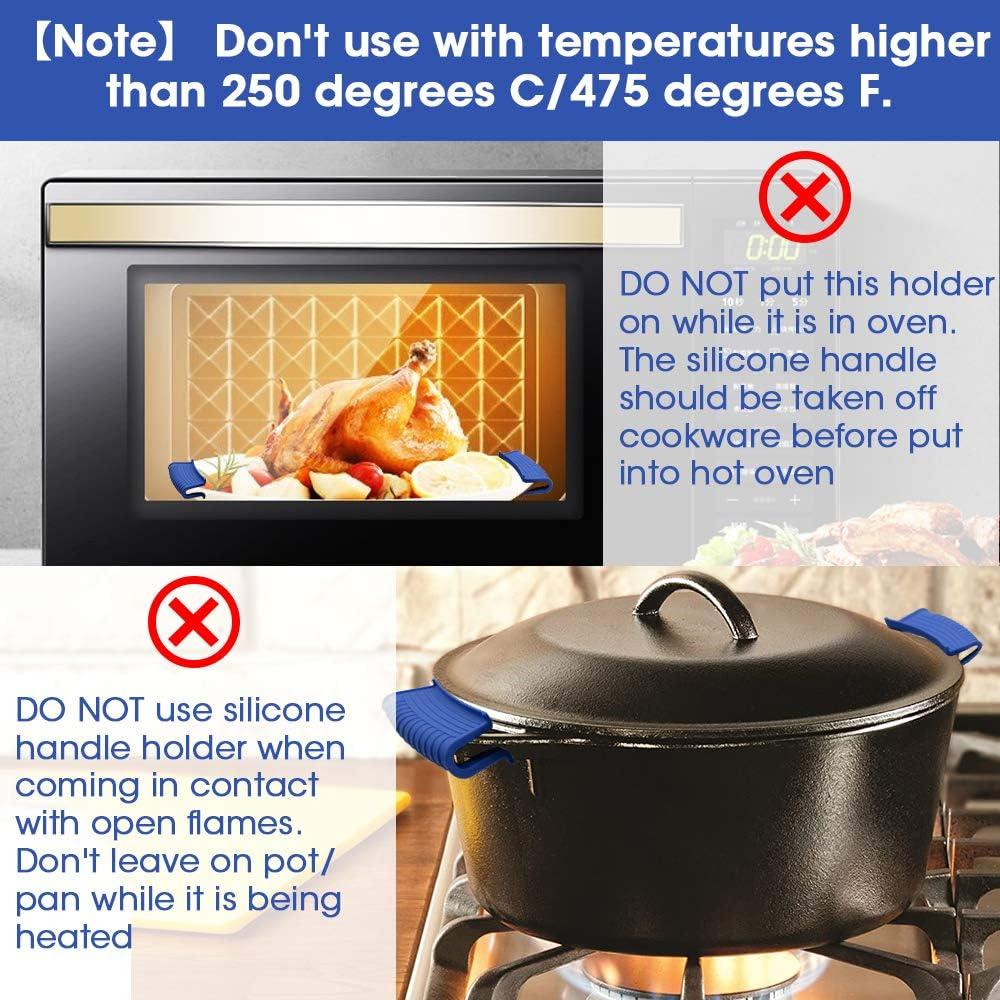 Funda de Silicona AHIW para Mango de Sartén Caliente - 4 Piezas Azul