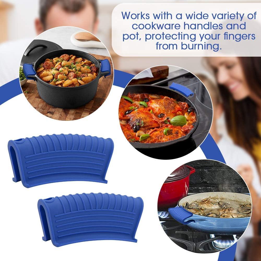 Funda de Silicona AHIW para Mango de Sartén Caliente - 4 Piezas Azul