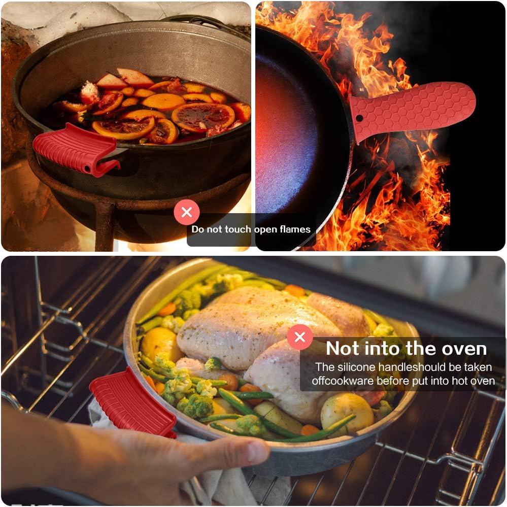 Mango de Silicona EVAHOM Rojo Antideslizante - Paquete de 3