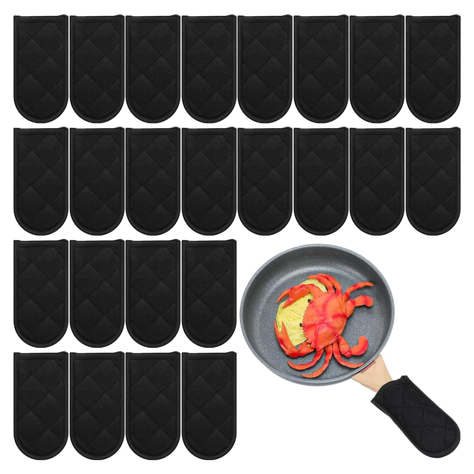 Cubiertas de Mango Caliente Dandat 24 Piezas Algodón Negro