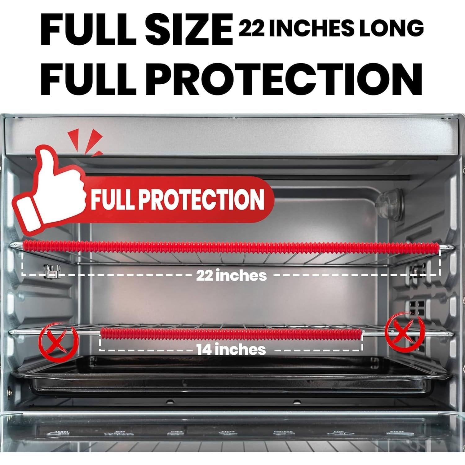 Protector de Parrilla de Horno DonPearl 22" Silicona Roja - Paquete de 2