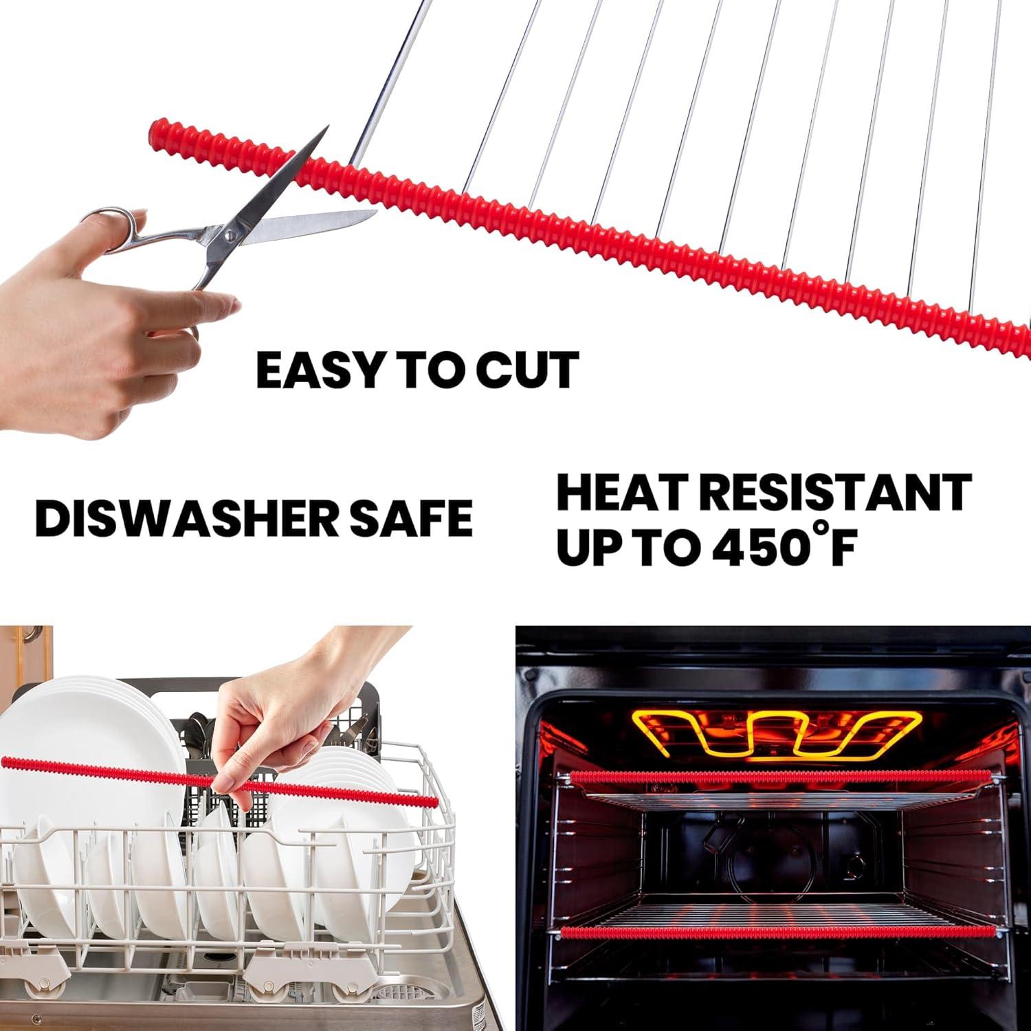 Protector de Parrilla de Horno DonPearl 22" Silicona Roja - Paquete de 2