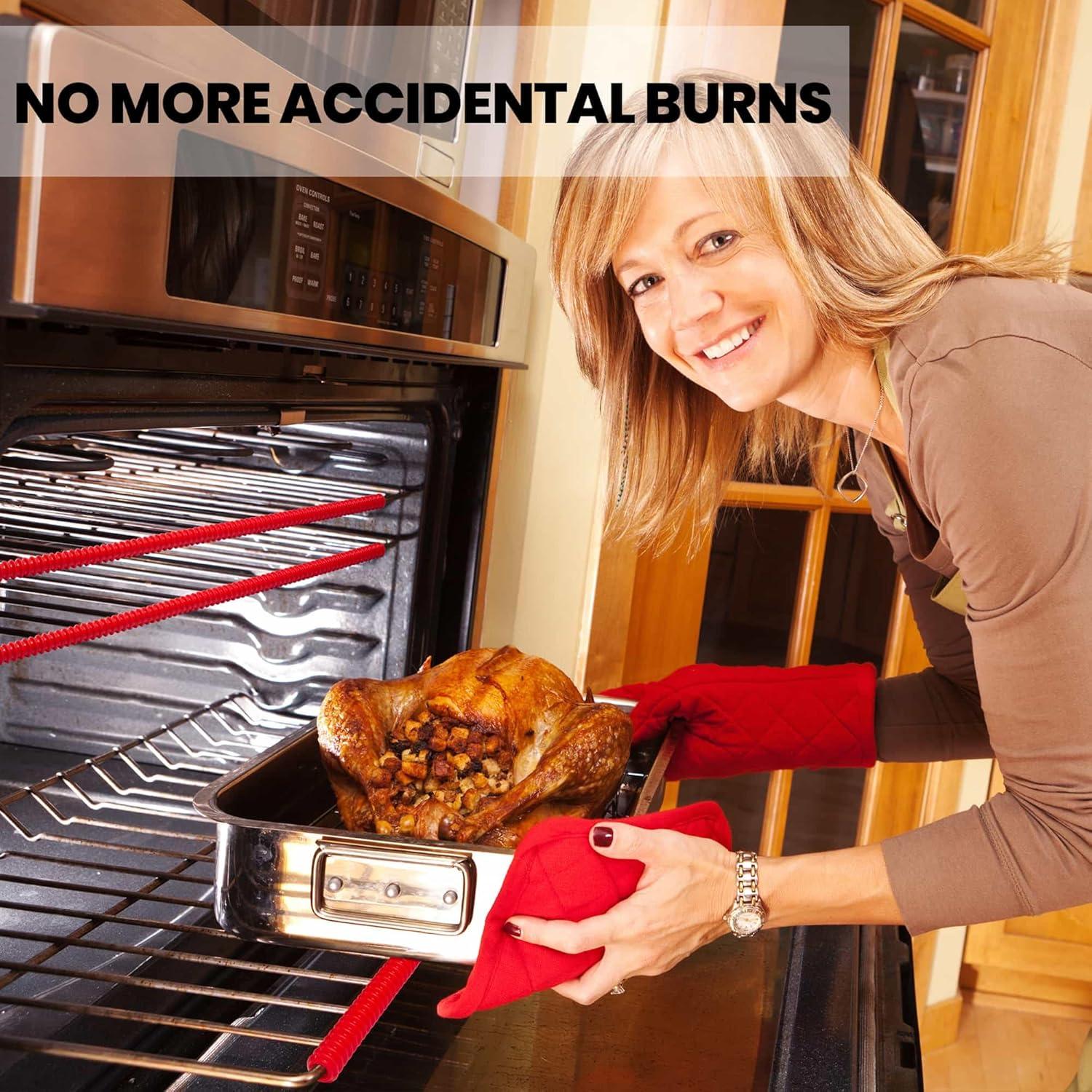 Protector de Parrilla de Horno DonPearl 22" Silicona Roja - Paquete de 2