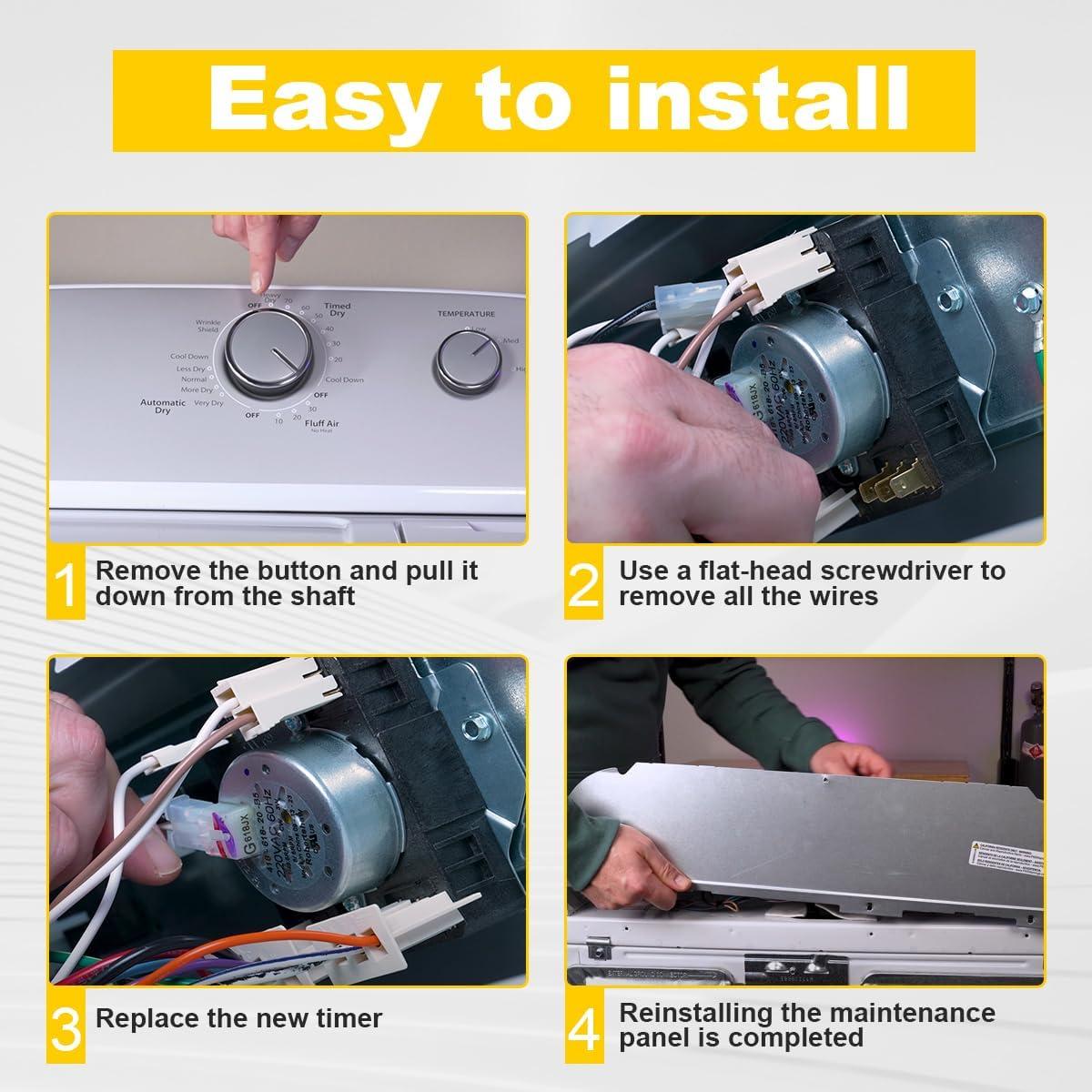 Temporizador de Secadora UgoHiff W10185982 Reemplazo Universal