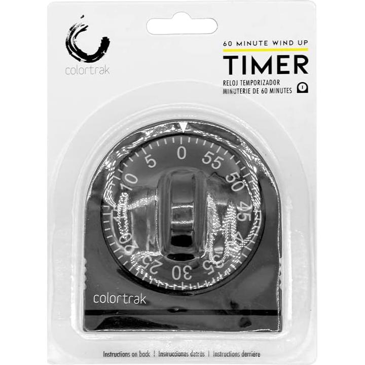 Temporizador Mecánico de Cuerda Colortrak 60 Minutos Negro