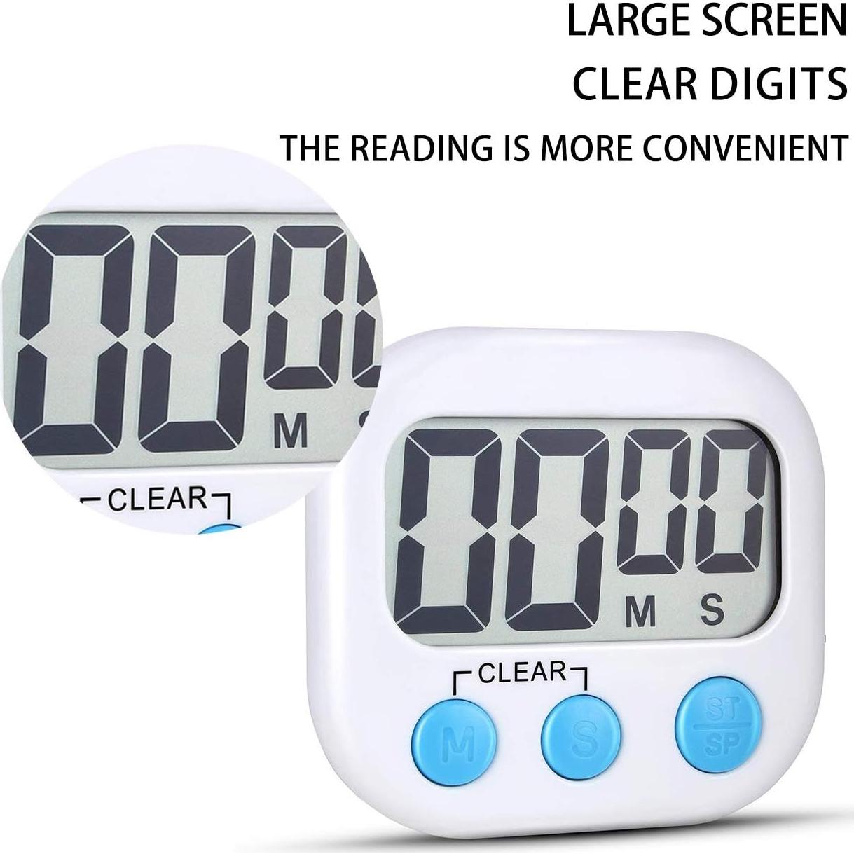 Paquete de 2 Temporizadores Digitales de Cocina AOUCE Blanco