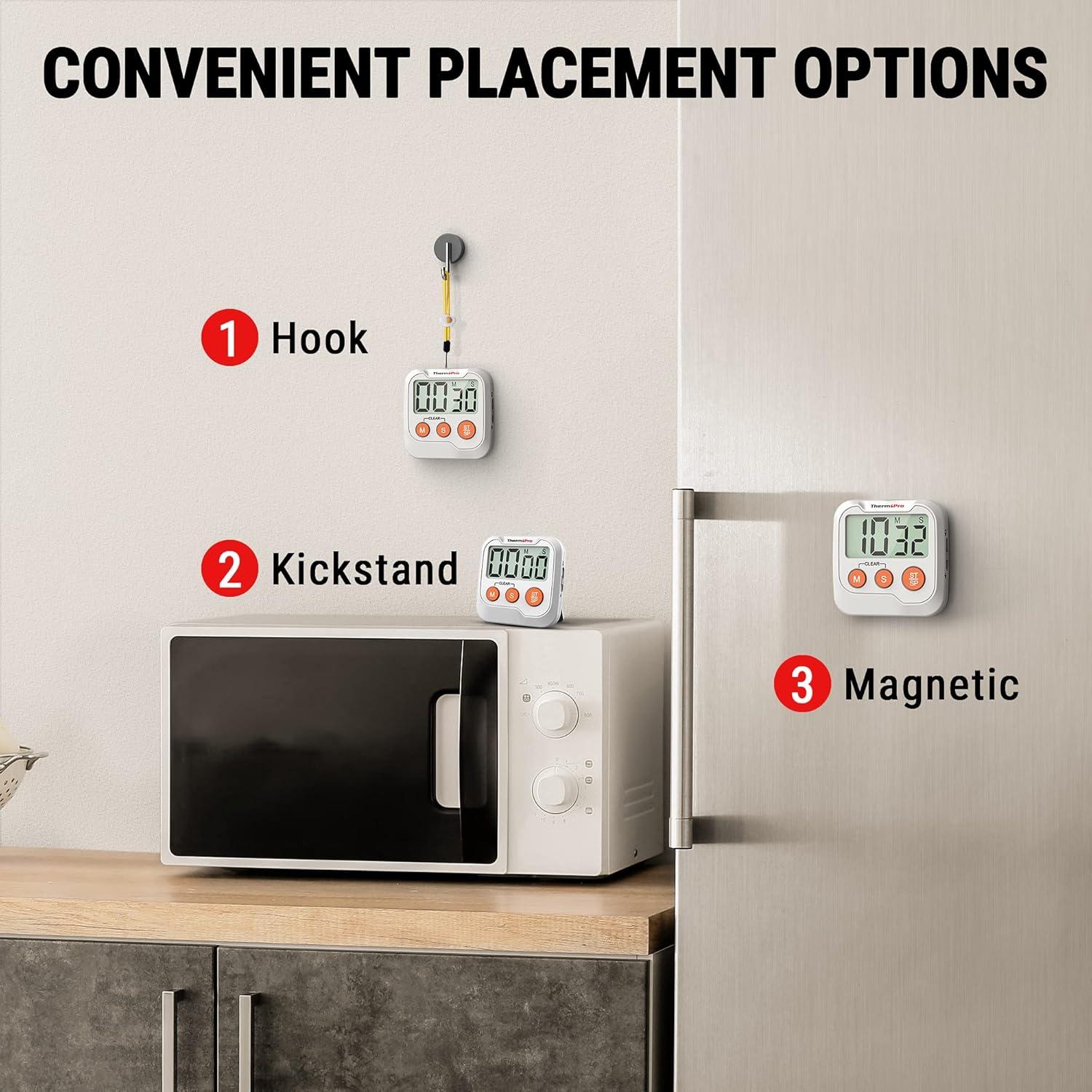 Temporizador Digital ThermoPro TM03 - 2 Paquetes, Alarma Ajustable