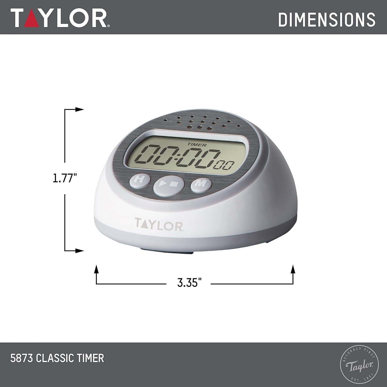 Temporizador Digital Taylor Súper Ruidoso 23h59m59s Gris