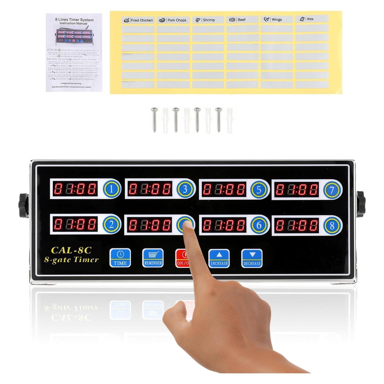 Temporizador Digital de Cocina BEAMNOVA 8 Canales Acero Inoxidable