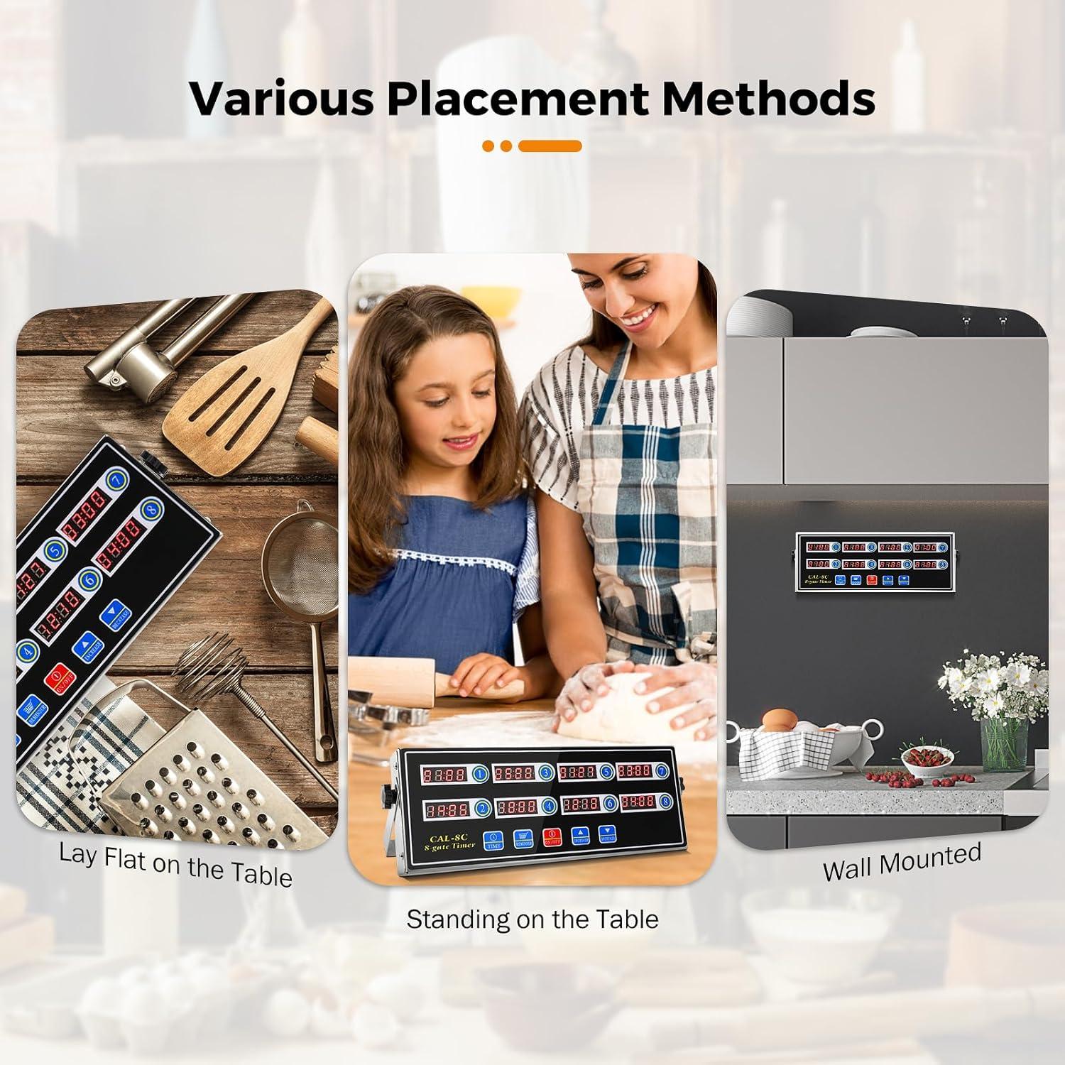 Temporizador Digital de Cocina BEAMNOVA 8 Canales Acero Inoxidable